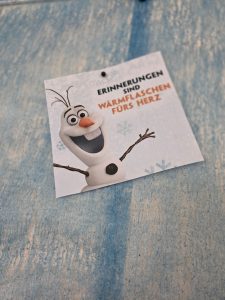 Zitat "Erinnerungen sind Wärmflaschen fürs Herz" mit Olaf von der Eiskönigin