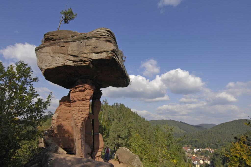 Berühmtes Naturdenkmal 'Teufelstisch' nah der Felsenland-Jugendherberg Dahn