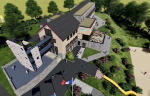 3D-Außenansicht der Jugendherberge Idar-Oberstein