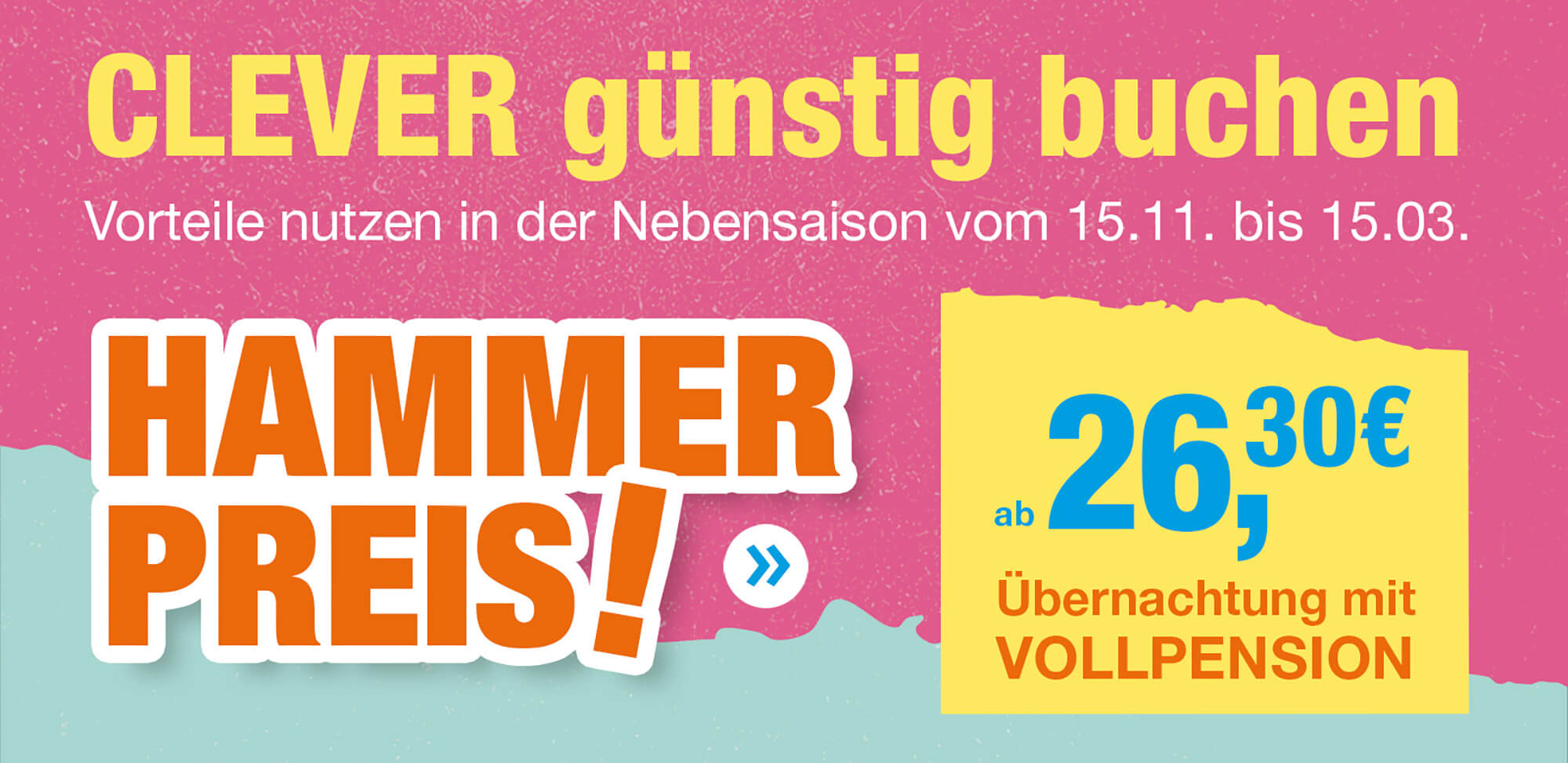 Clever günstig buchen. Hammer Preis ab 26,30 € in den Jugendherbergen.